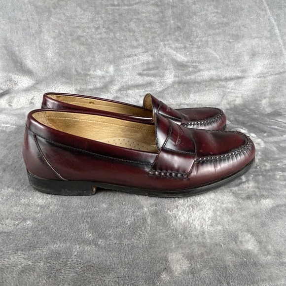 GH Bass Mens Penny Loafers Burgundy Leather Shoes Size 10.5 D Made in Brazil main image 10